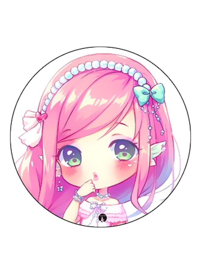 بي بي حامل هاتف بوب سوكيت بطبعة رسوم متحركة على شكل فتاة وردي / أبيض / أسود - Image 2