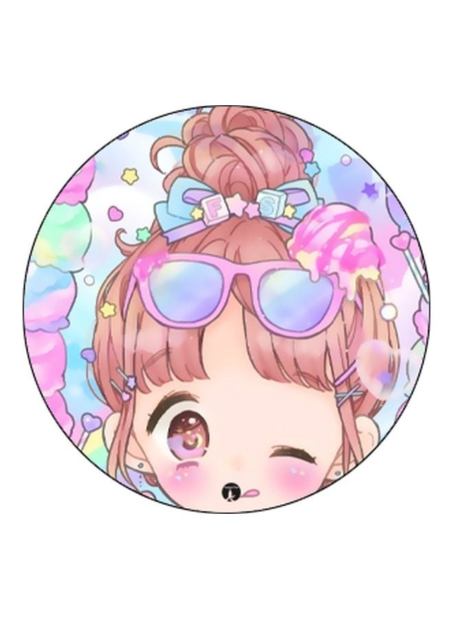 BP Anime Printed Pop Socket Phone Holder Black/Pink/Peach - Image 2