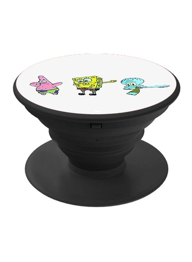 BP Cartoon Printed Pop Socket Phone Holder Black/White/Yellow - Image 1