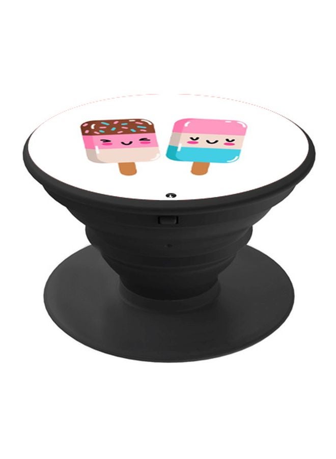 BP Ice Cream Printed Pop Socket Phone Holder White/Pink/Black - Image 1