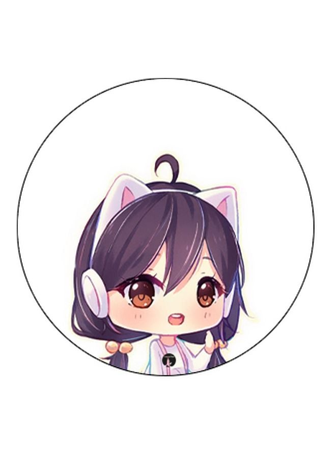BP Anime Girl Printed Pop Socket Phone Holder Black/White/Beige - Image 2