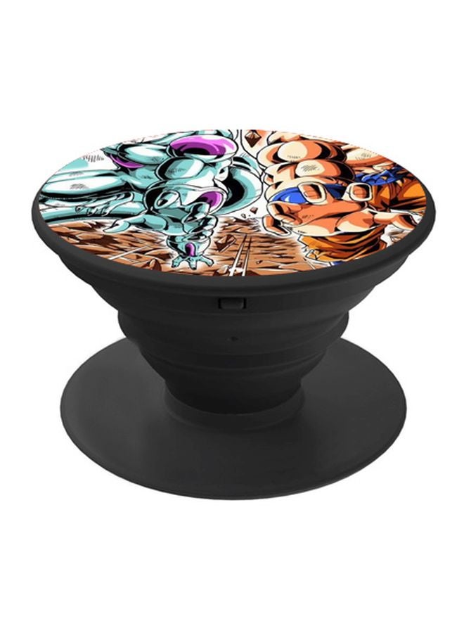 بي بي حامل هاتف على شكل مقبض أصابع منبثق بطبعة رسومات كرتونية بيج/أزرق/وردي - Image 1