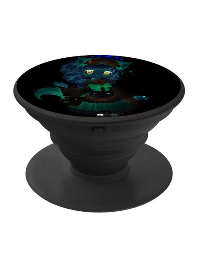 بي بي حامل هاتف على شكل مقبض أصابع منبثق بطبعة رسومات كرتونية أسود / أزرق / أخضر - Image 1