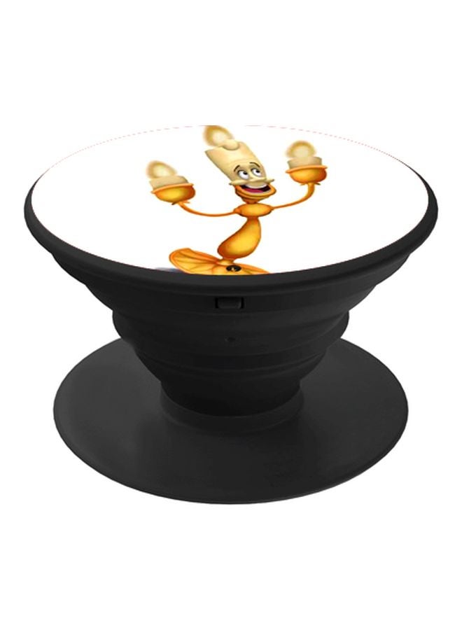 بي بي حامل هاتف على شكل مقبض أصابع منبثق بطبعة رسومات كرتونية أبيض/ أصفر/ بيج - Image 1