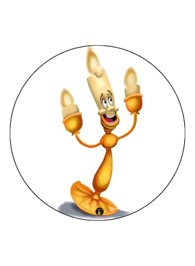 بي بي حامل هاتف على شكل مقبض أصابع منبثق بطبعة رسومات كرتونية أبيض/ أصفر/ بيج - Image 2