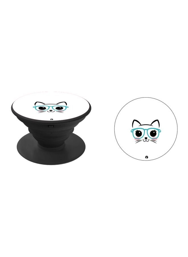 BP Cat Printed Pop Socket Phone Holder Black/White/Blue - Image 2