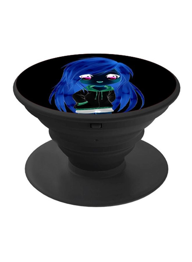 BP Cartoon Printed Pop Socket Phone Holder Black/Blue - Image 1