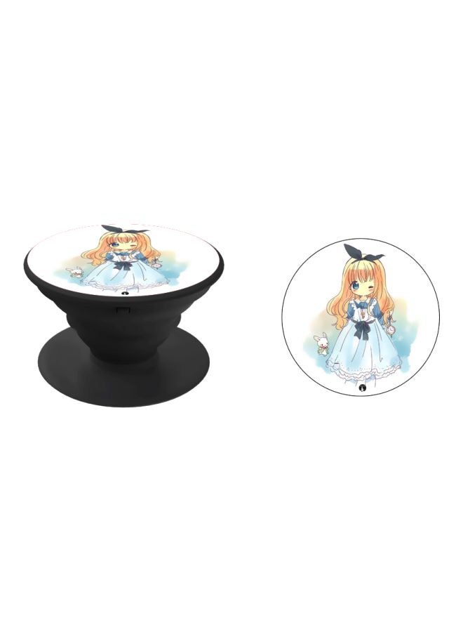 BP Cartoon Girl Printed Pop Socket Phone Holder White/Blue/Beige - Image 2