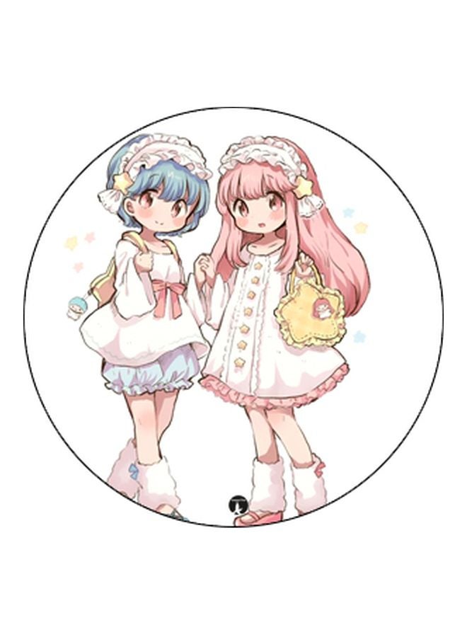 BP Anime Girls Printed Pop Socket Phone Holder White/Pink/Yellow - Image 2