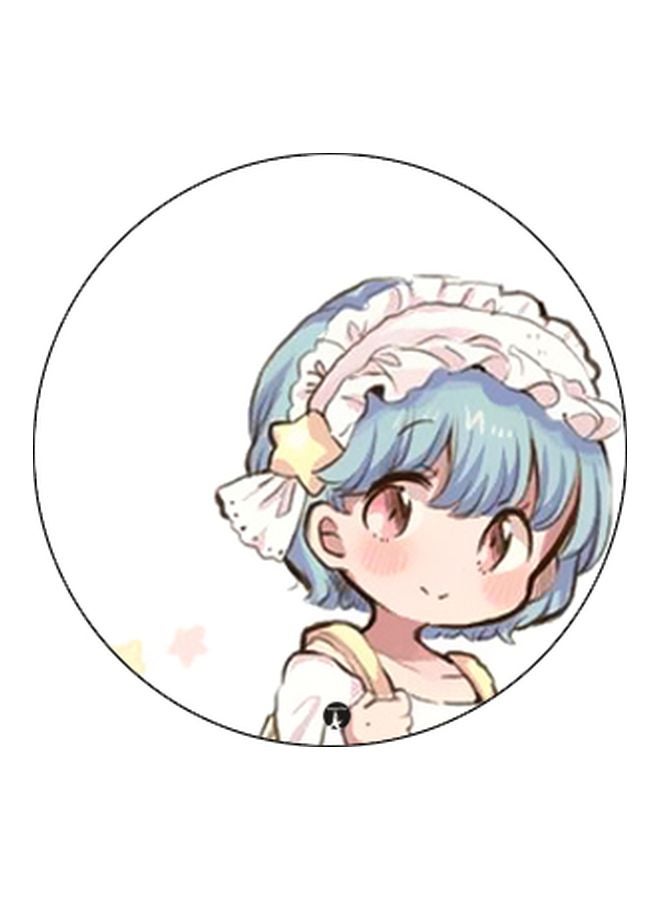 بي بي حامل هاتف بوب سوكيت بطبعة رسوم متحركة على شكل فتاة أبيض/أزرق/بيج - Image 2