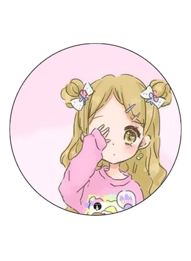 BP Anime Printed Pop Socket Phone Holder Black/Pink/Beige - Image 2