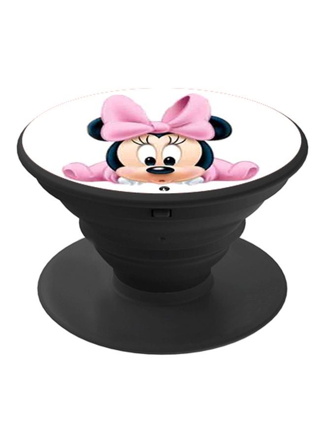 BP Minnie Mouse Printed Pop Socket Phone Holder Black/White/Pink - Image 1
