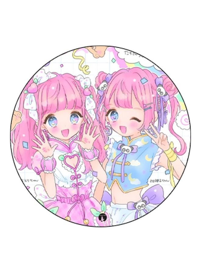 BP Anime Girls Printed Pop Socket Phone Holder Black/White/Pink - Image 2