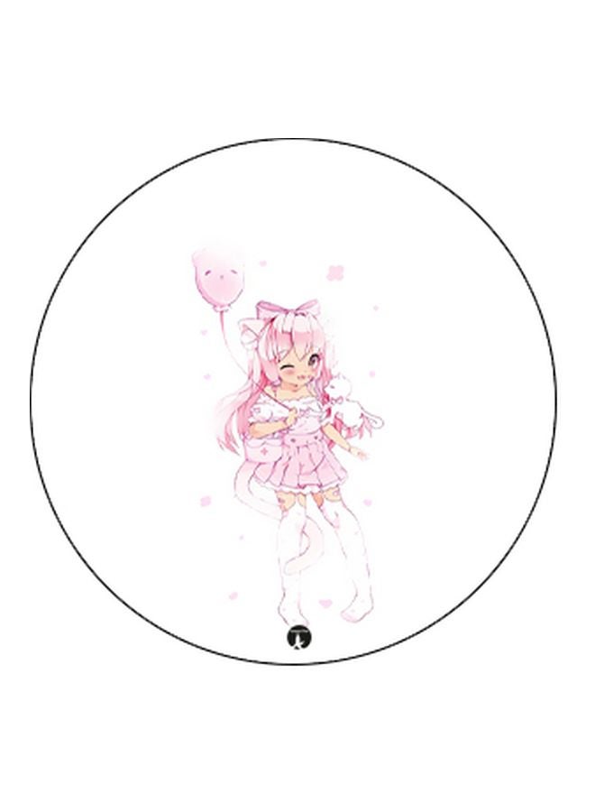 بي بي حامل هاتف بوب سوكيت بطبعة رسوم متحركة على شكل فتاة اسود/أبيض/زهري - Image 2