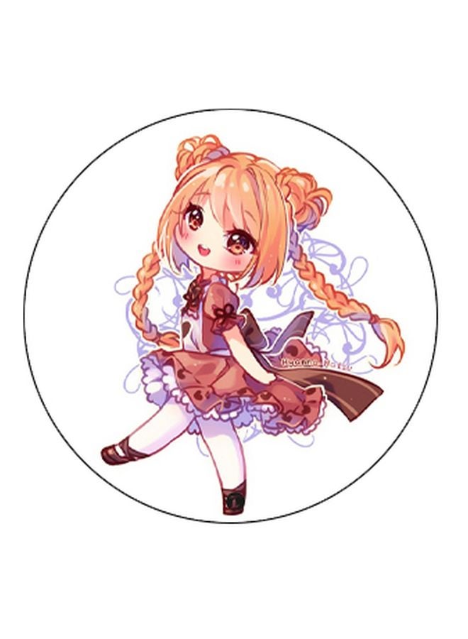 BP Anime Girl Printed Pop Socket Phone Holder Black/Brown/Purple - Image 2