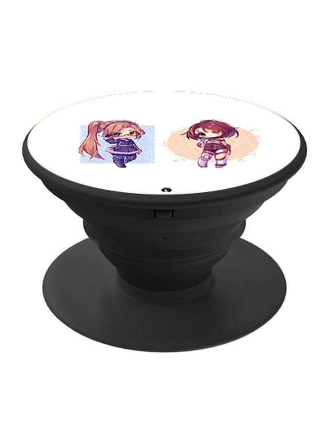 بي بي حامل هاتف بوب سوكيت بطبعة صورة فتيات من الرسوم المتحركة بني/ أسود/ أزرق - Image 1