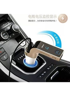 CARG7 4-In-1 Wireless Bluetooth Hands-Free Car Charger Gold  - Image 2