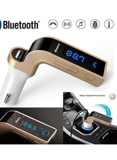 CARG7 4-In-1 Wireless Bluetooth Hands-Free Car Charger Gold  - Image 4