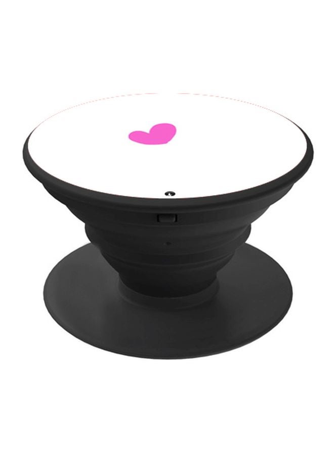 بي بي حامل هاتف بوب سوكيت بطبعة قلب أبيض/ وردي - Image 1