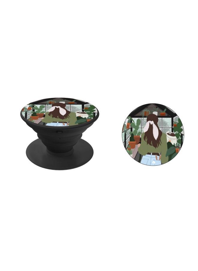 BP Human Figure Printed Pop Socket Phone Holder Green/Brown/Black - Image 2