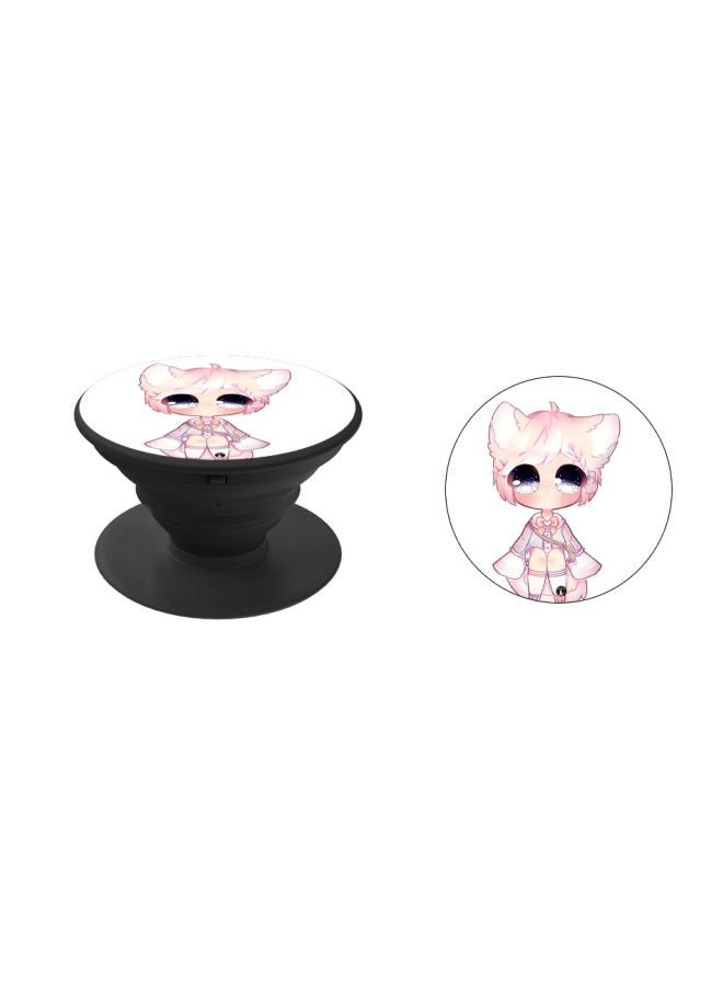BP Cartoon Printed Pop Socket Phone Holder White/Pink/Black - Image 2