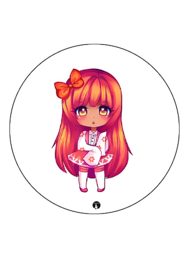 بي بي حامل هاتف على شكل مقبض أصابع منبثق بطبعة رسومات كرتونية أبيض/برتقالي/بيج - Image 2