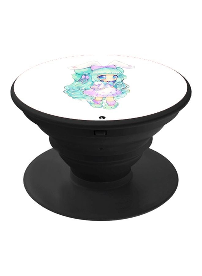 BP Cartoon Printed Pop Socket Phone Holder White/Green/Purple - Image 1