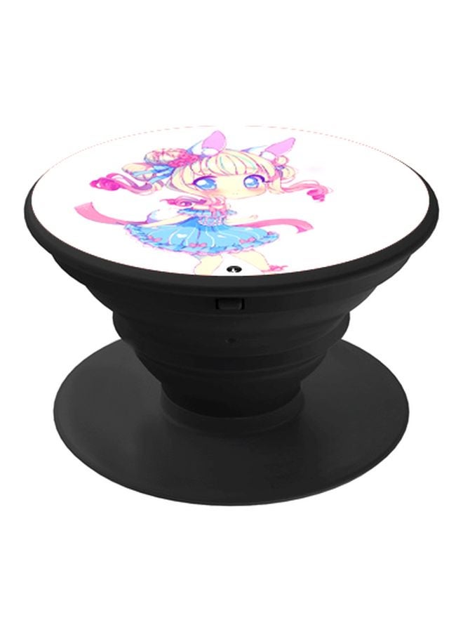 BP Cartoon Printed Pop Socket Phone Holder White/Blue/Pink - Image 1