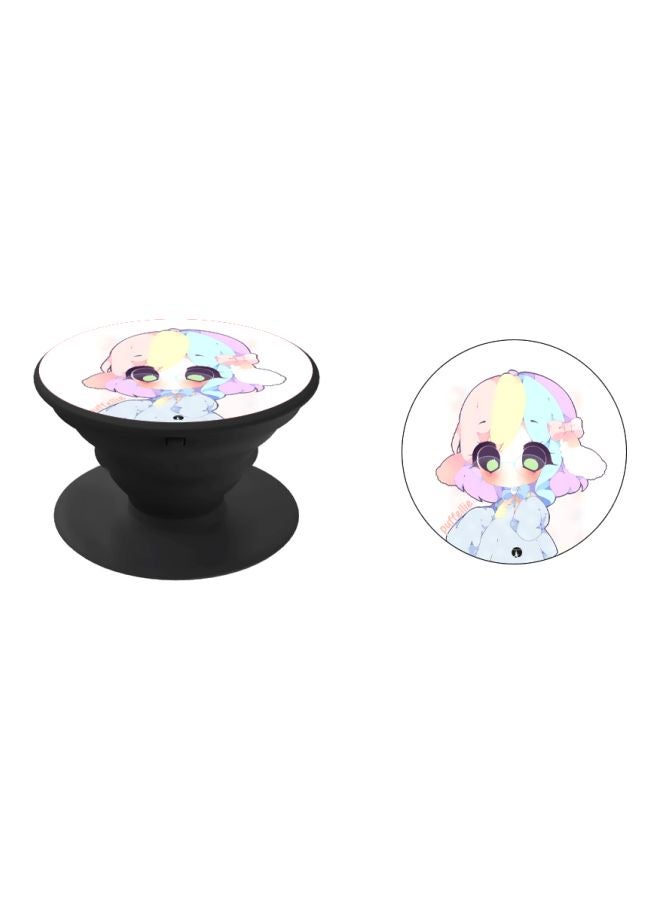 BP Cartoon Printed Pop Socket Phone Holder White/Pink/Black - Image 2