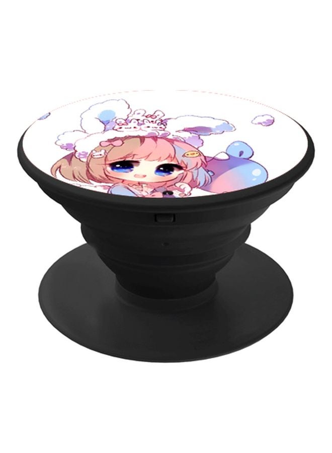 BP Cartoon Printed Pop Socket Phone Holder White/Beige/Blue - Image 1