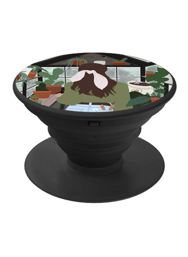 BP Human Figure Printed Pop Socket Phone Holder Green/Brown/Black - Image 1