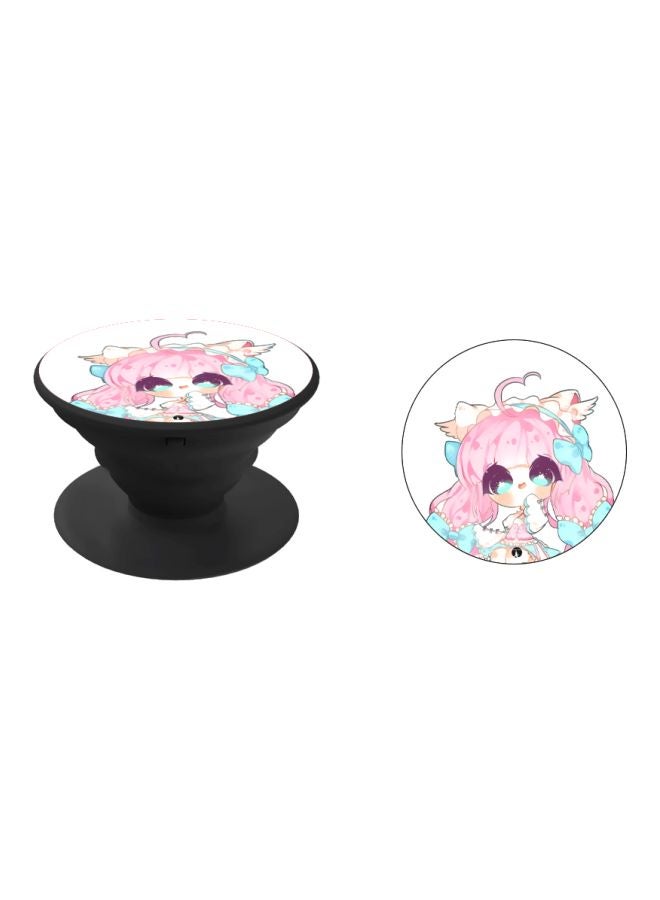 BP Cartoon Printed Pop Socket Phone Holder White/Pink/Black - Image 2