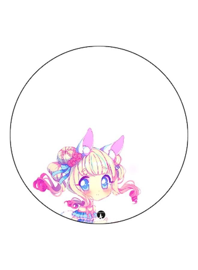 BP Cartoon Printed Pop Socket Phone Holder White/Yellow/Pink - Image 2