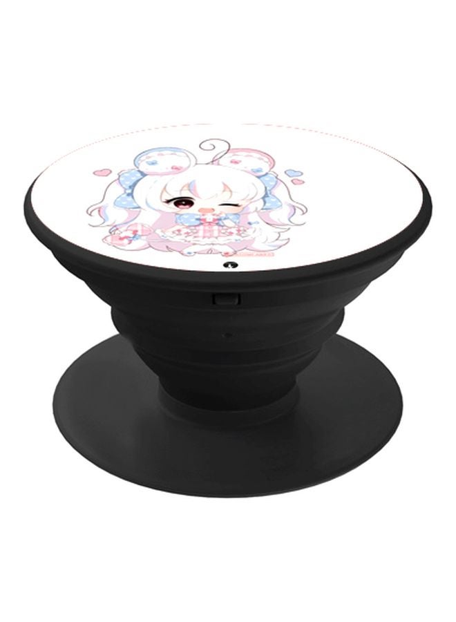 بي بي حامل هاتف على شكل مقبض أصابع منبثق بطبعة رسومات كرتونية أبيض/أزرق/وردي - Image 1