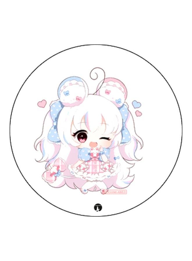 بي بي حامل هاتف على شكل مقبض أصابع منبثق بطبعة رسومات كرتونية أبيض/أزرق/وردي - Image 2