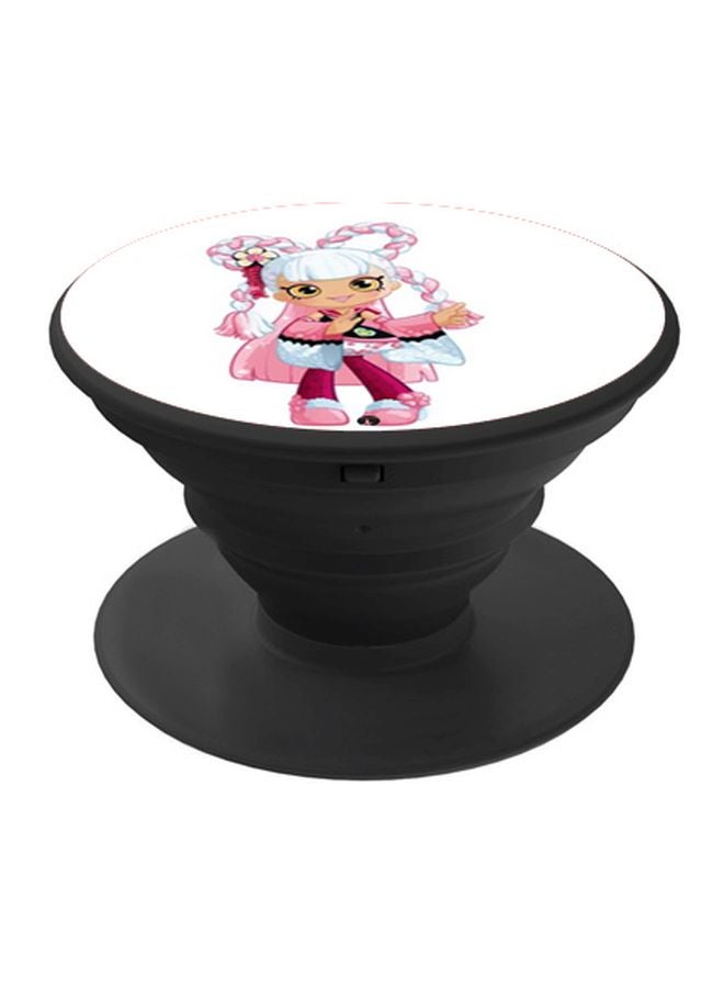 BP Cartoon Printed Pop Socket Phone Holder White/Pink/Black - Image 1
