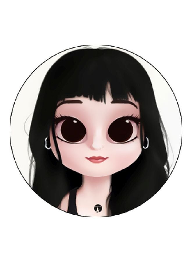 بي بي حامل هاتف على شكل مقبض أصابع منبثق بطبعة رسومات كرتونية أسود/أبيض/كريمي - Image 2