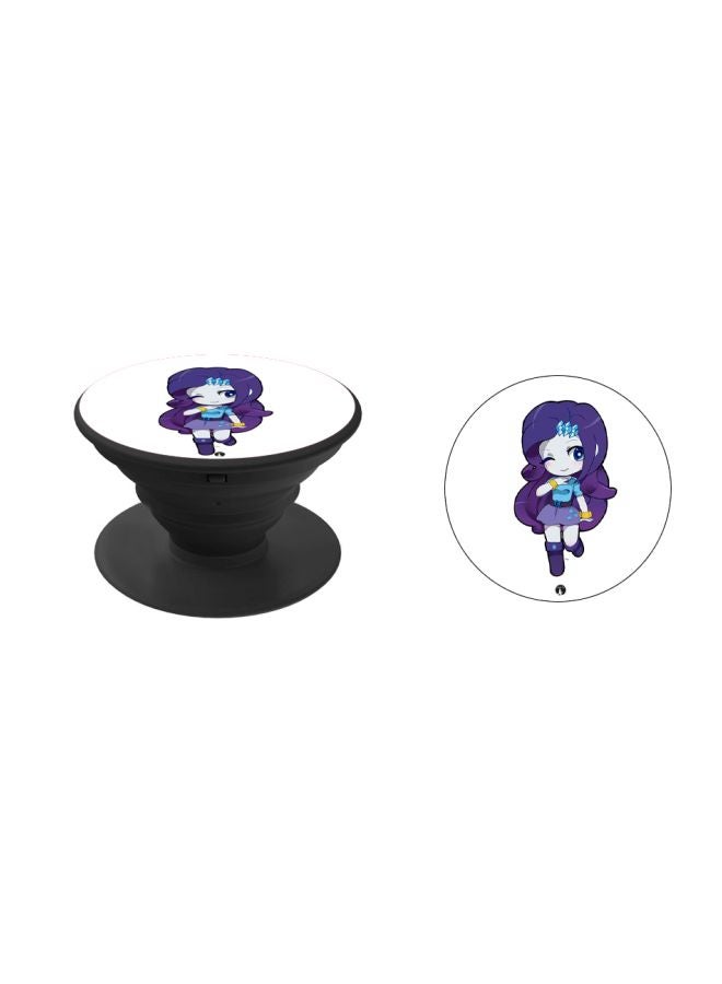 BP Cartoon Printed Pop Socket Phone Holder White/Purple/Black - Image 2