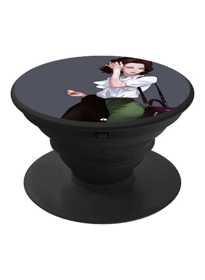 BP Cartoon Printed Pop Socket Phone Holder Black/Grey/White - Image 1