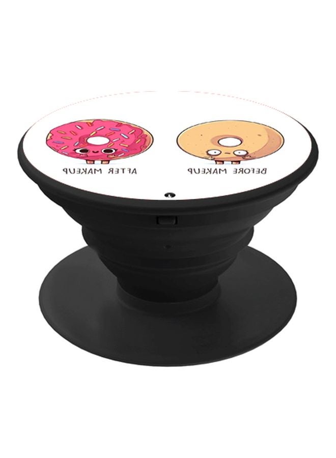 BP Cartoon Printed Pop Socket Phone Holder Black/White/Pink - Image 1