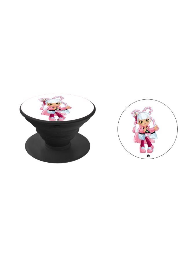BP Cartoon Printed Pop Socket Phone Holder White/Pink/Black - Image 2