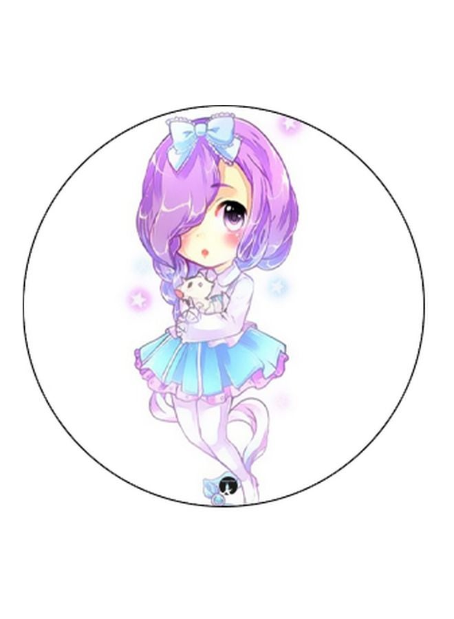 BP Cartoon Printed Pop Socket Phone Holder Violet/White/Black - Image 2