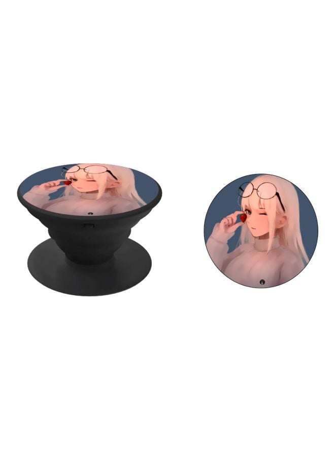 BP Cartoon Printed Pop Socket Phone Holder Beige/Blue/Black - Image 2