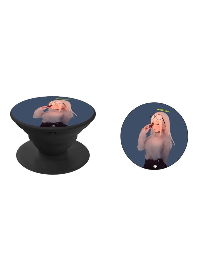 BP Cartoon Printed Pop Socket Phone Holder Beige/Blue/Black - Image 2