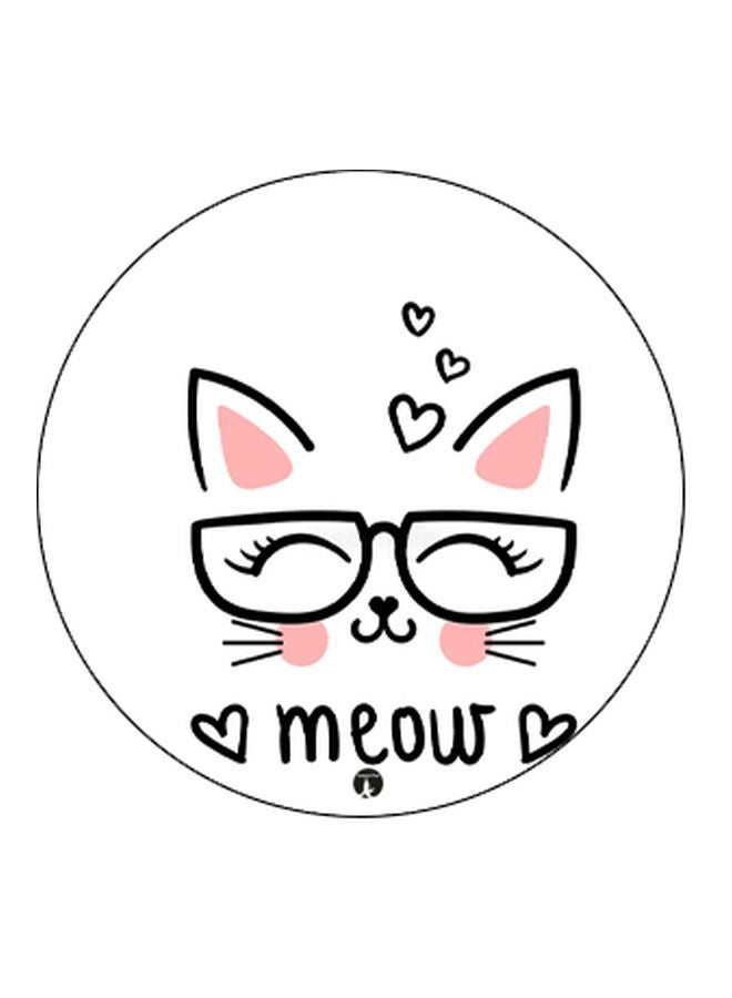 BP Meow Printed Pop Socket Phone Holder White/Pink/Black - Image 2