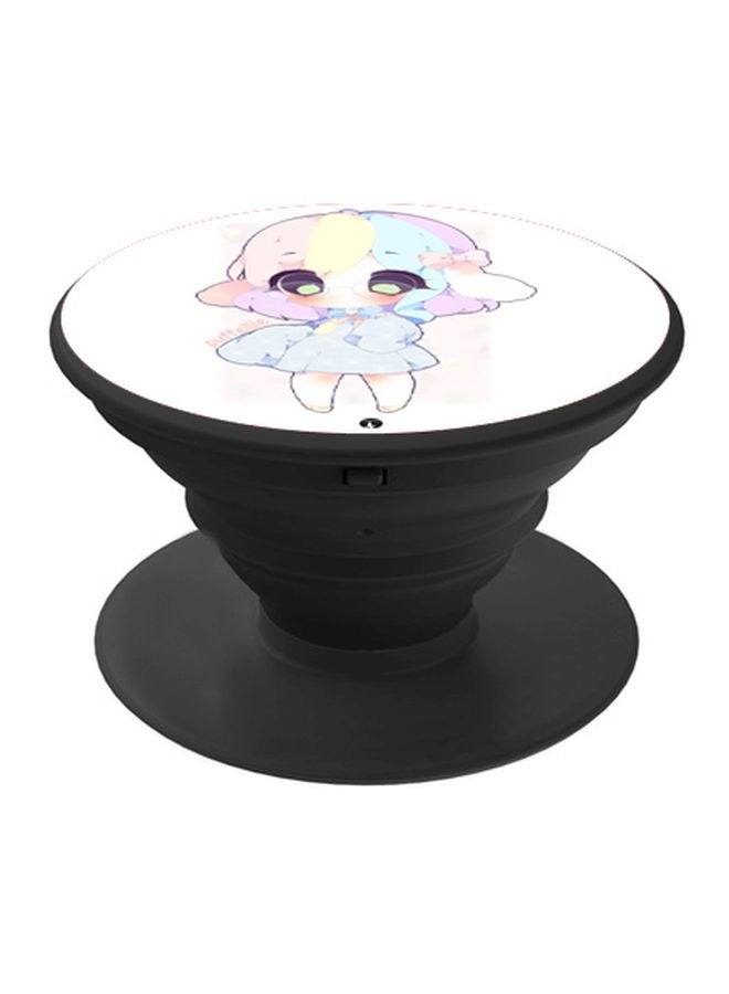 BP Cartoon Printed Pop Socket Phone Holder White/Pink/Black - Image 1