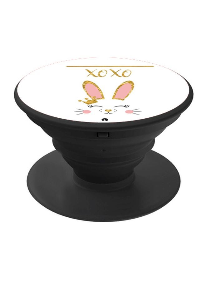 BP Cat Printed Pop Socket Phone Holder White/Gold/Black - Image 1