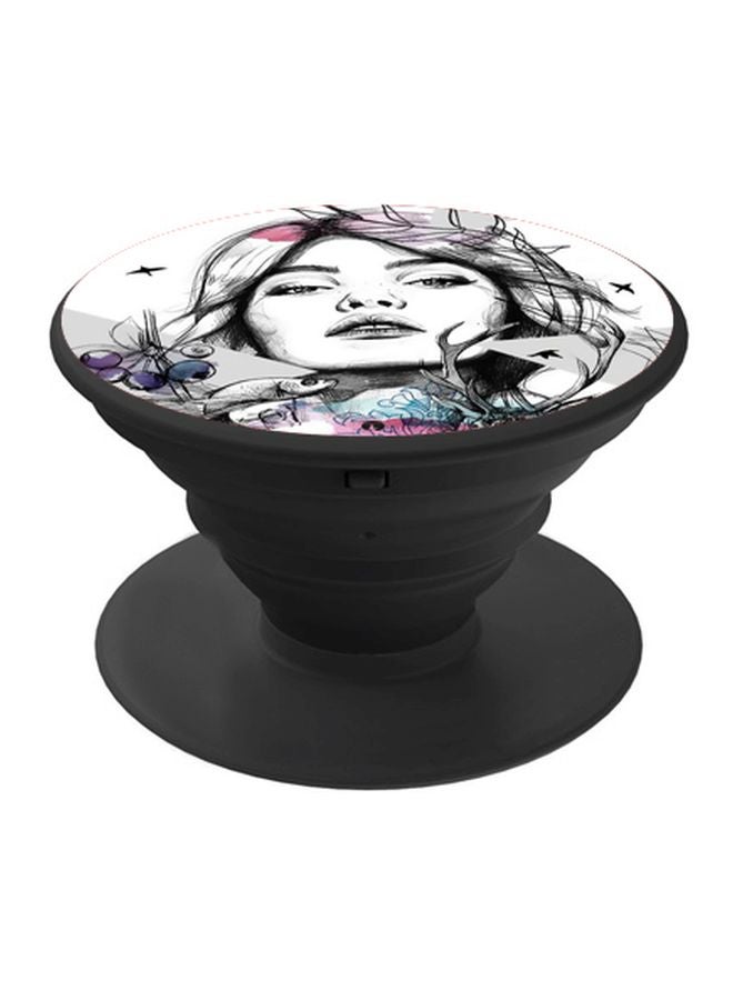 BP Cartoon Printed Pop Socket Phone Holder Grey - Image 1