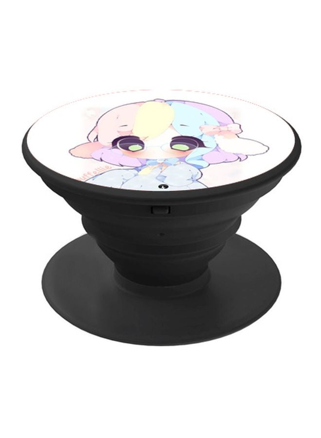BP Cartoon Printed Pop Socket Phone Holder White/Pink/Black - Image 1