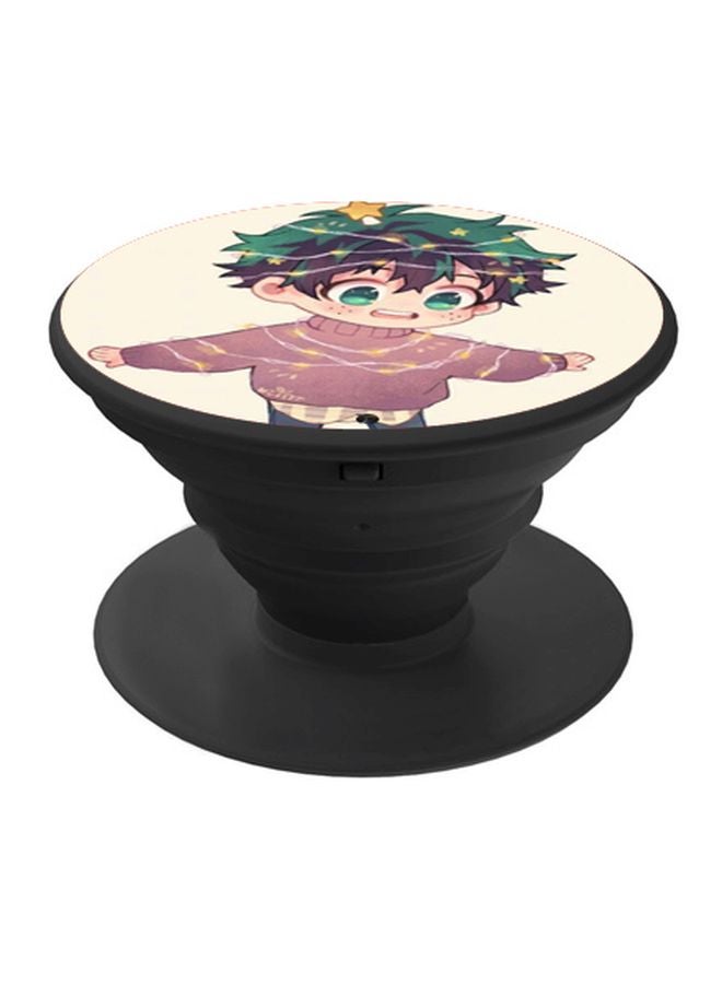 BP Cartoon Printed Pop Socket Phone Holder Beige/Pink/Green - Image 1